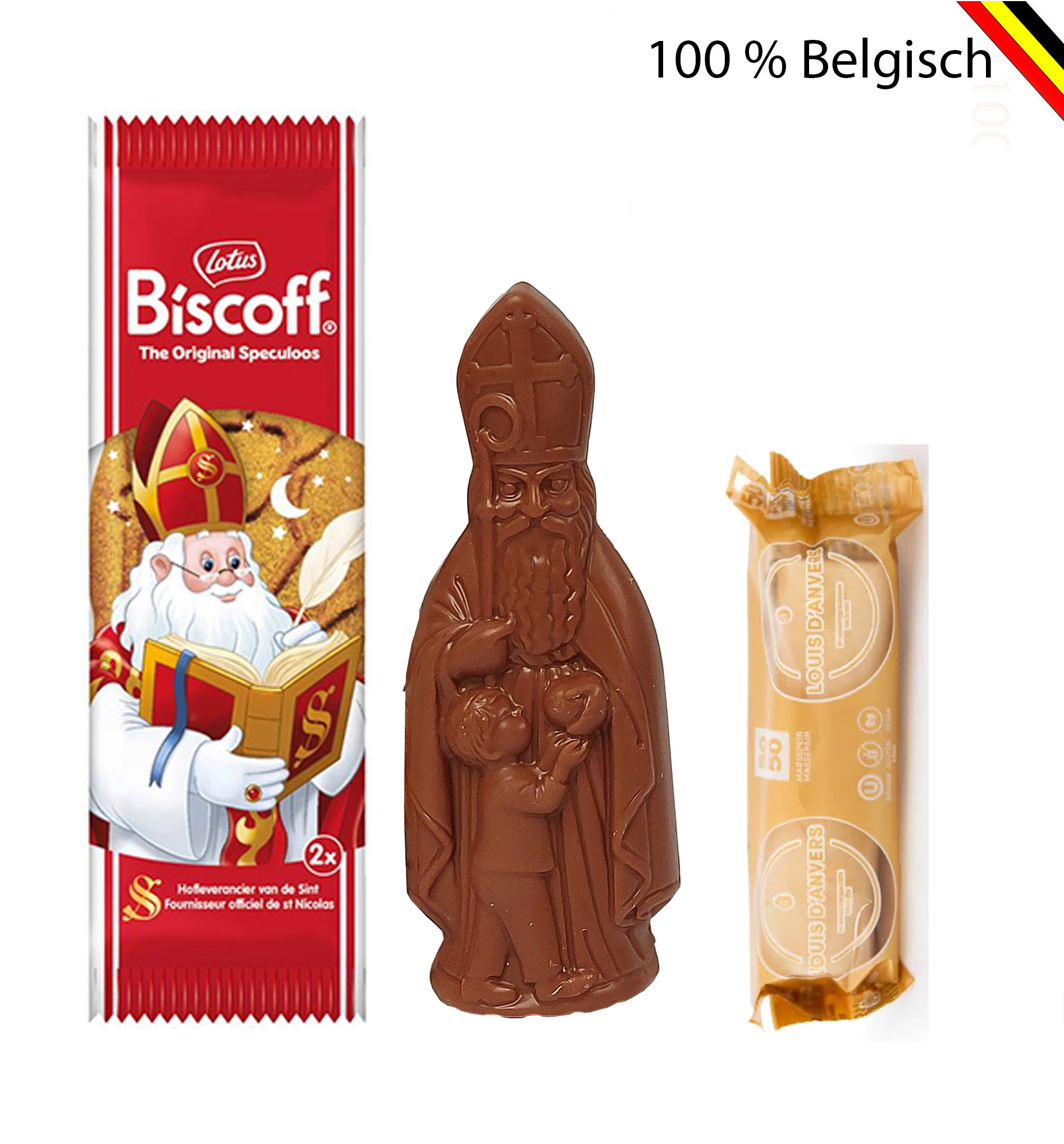 Sinterklaaspakket met speculoos, marsepein en chocolade Sinterklaas